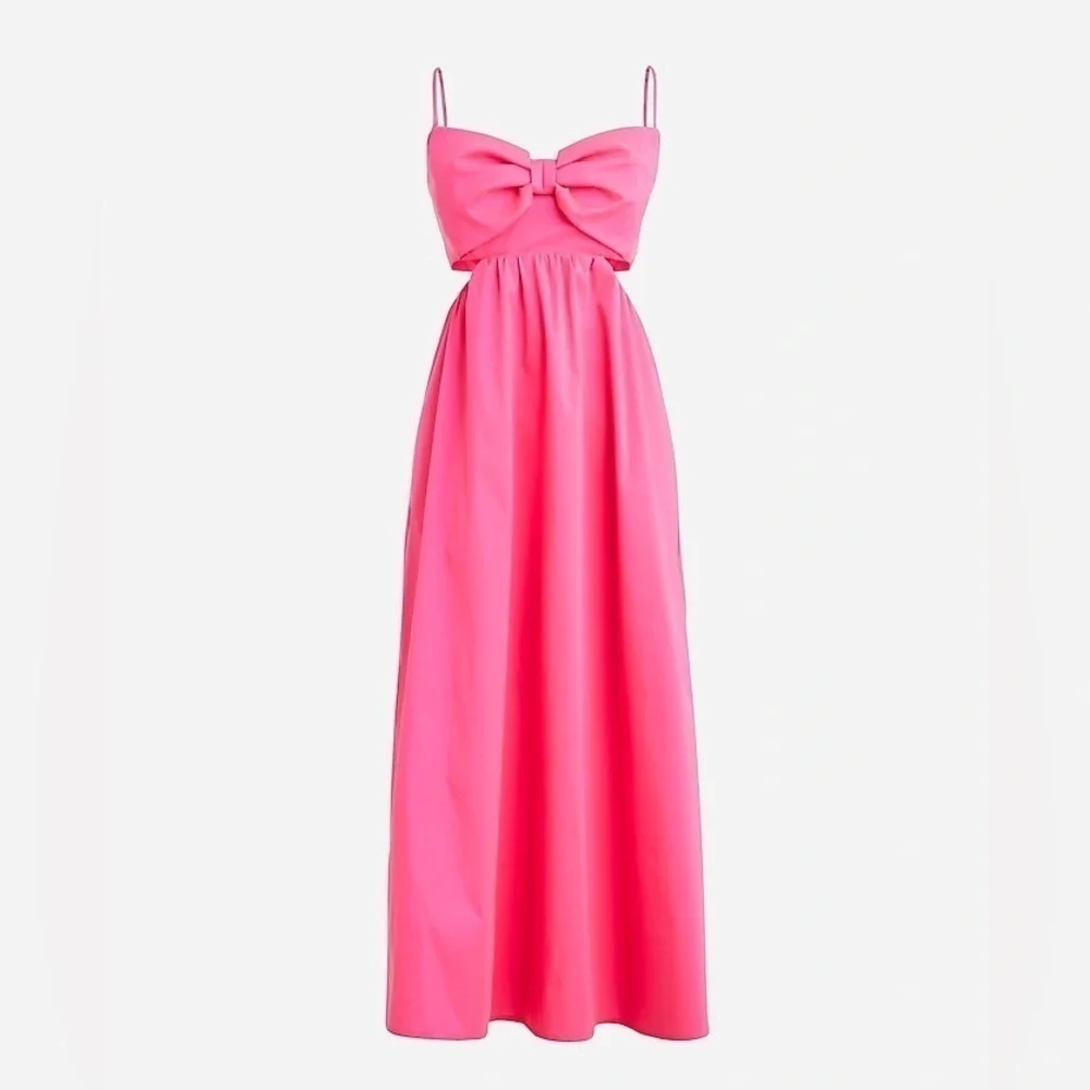 J Crew Collection bow-front cutout midi dress in stretch taffeta Item BR759